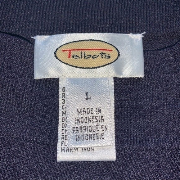 TALBOTS Black Basic Double V-Neck Short Sleeve Rayon Top Size Large - Picture 7 of 12